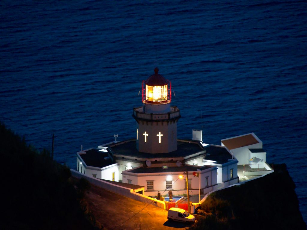 Farol Ponta do Arnel by night Farol Ponta do Arnel by night
