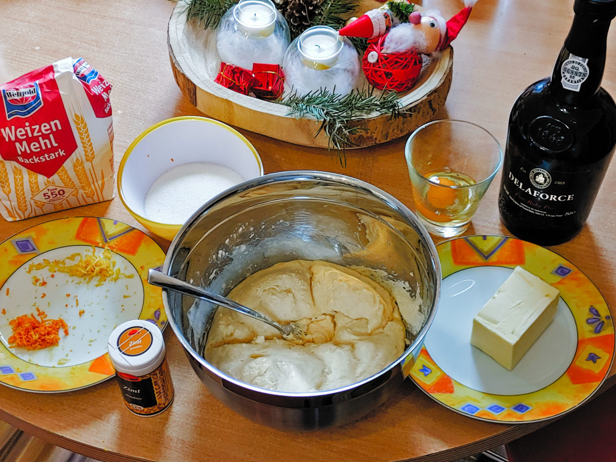 Ingredientes para a base da massa