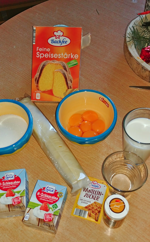 Ingredients for Pastéis de Nata
