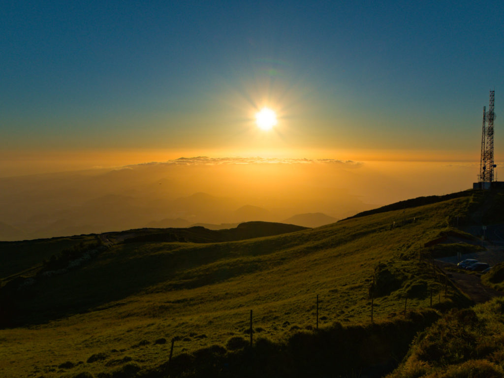 Sunset over the crater at Sete Cidades Sunset over the crater at Sete Cidades